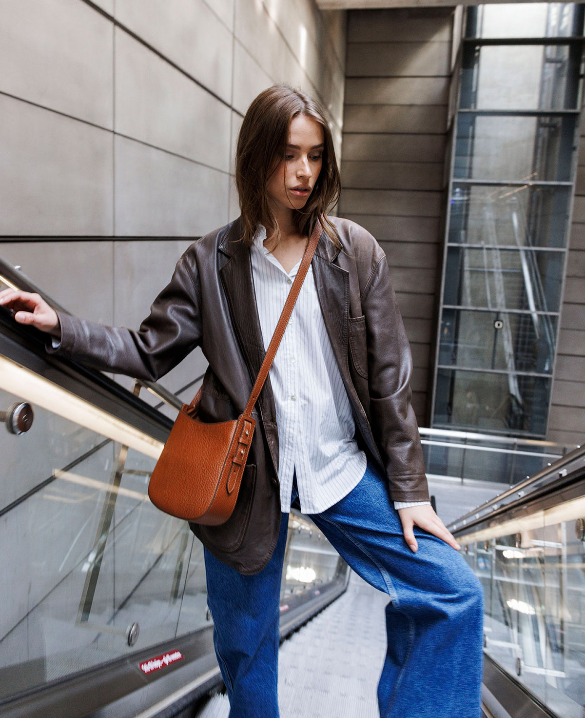 DECADENT COPENHAGEN POPPY small hobo bag Crossbody tasker Cognac