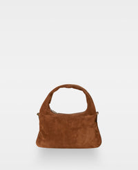 TRACY lille skuldertaske - Suede Cognac