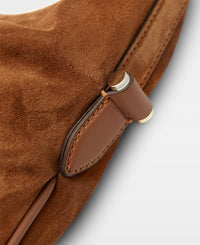 TRACY lille skuldertaske - Suede Cognac