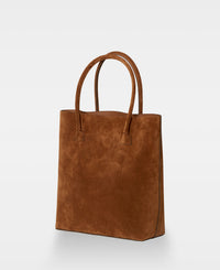 ELSA plain tote - Suede Cognac