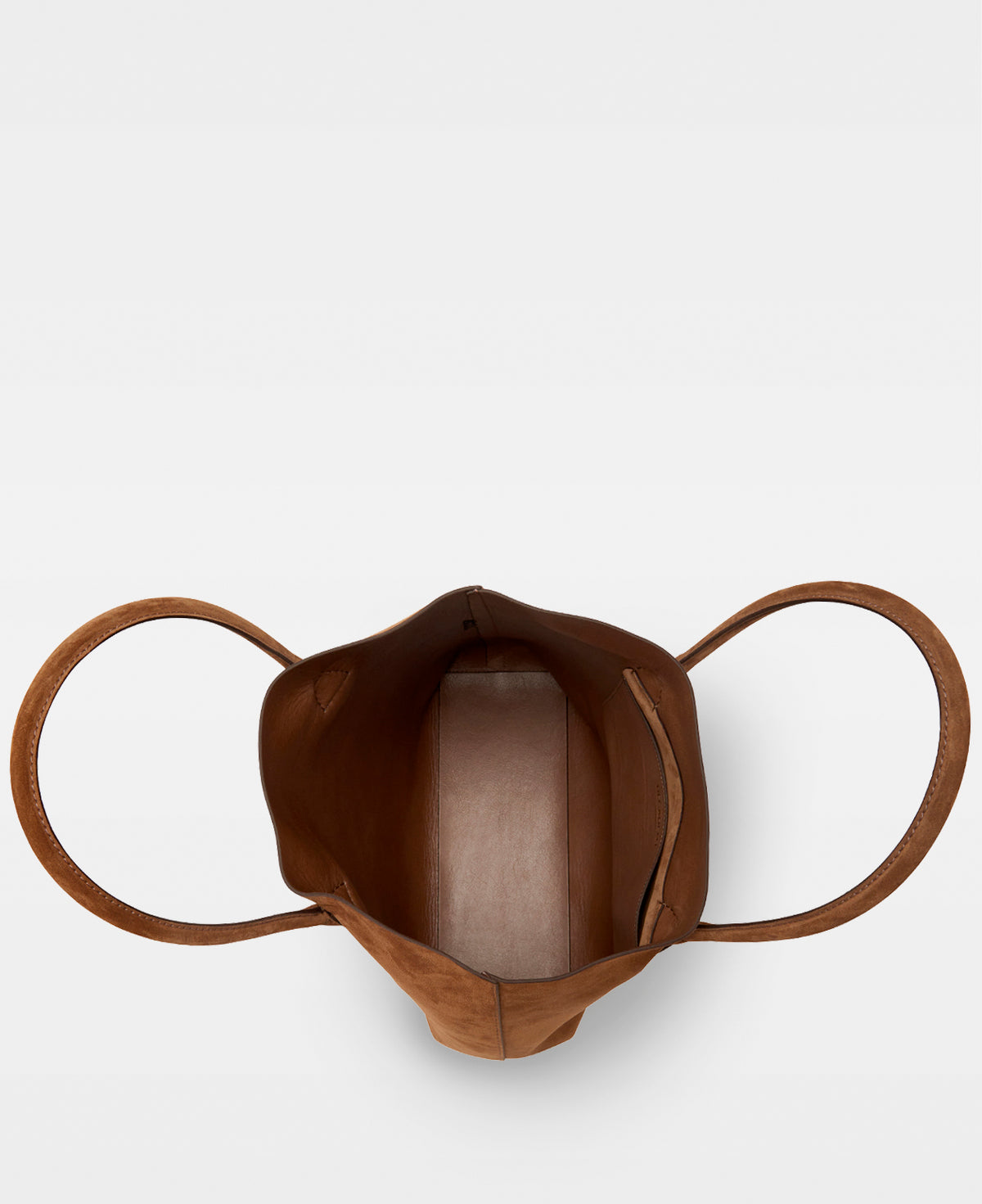 ELSA plain tote - Suede Cognac