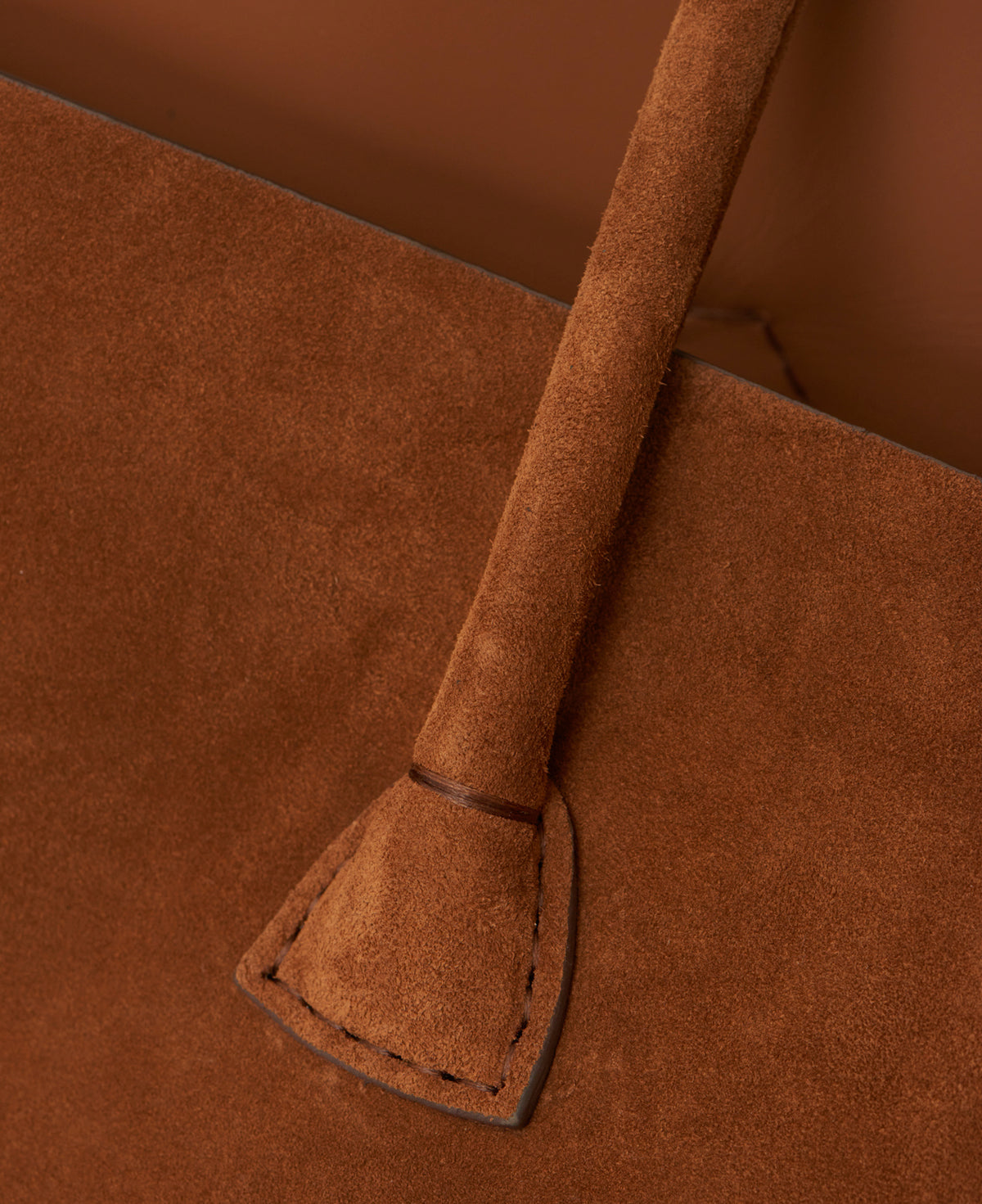 ELSA plain tote - Suede Cognac