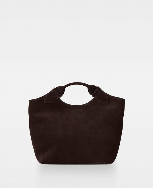 TEDDY tote - Suede Dark Brown