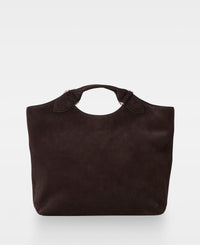STELLA big tote - Suede Dark Brown