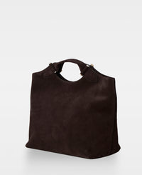 STELLA big tote - Suede Dark Brown