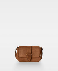 APRIL small crossbody bag - Suede Cognac