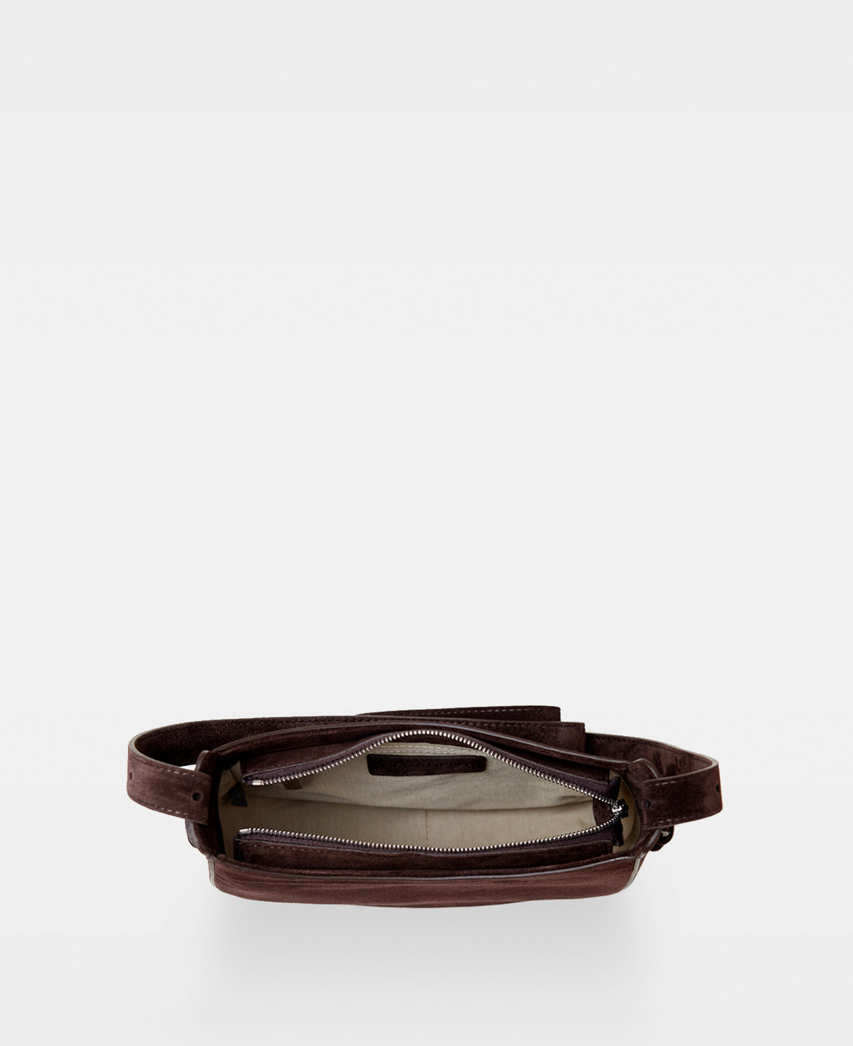 POPPY small hobo bag - Suede Dark Brown