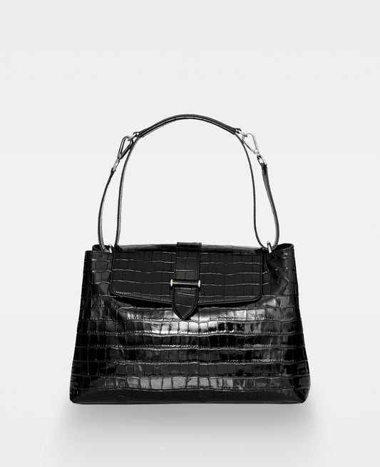 CATHRINE working shoulder bag - Croco Black