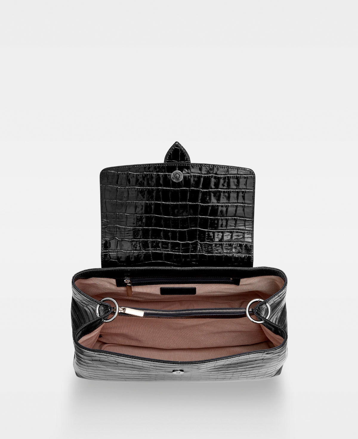 CATHRINE working shoulder bag - Croco Black