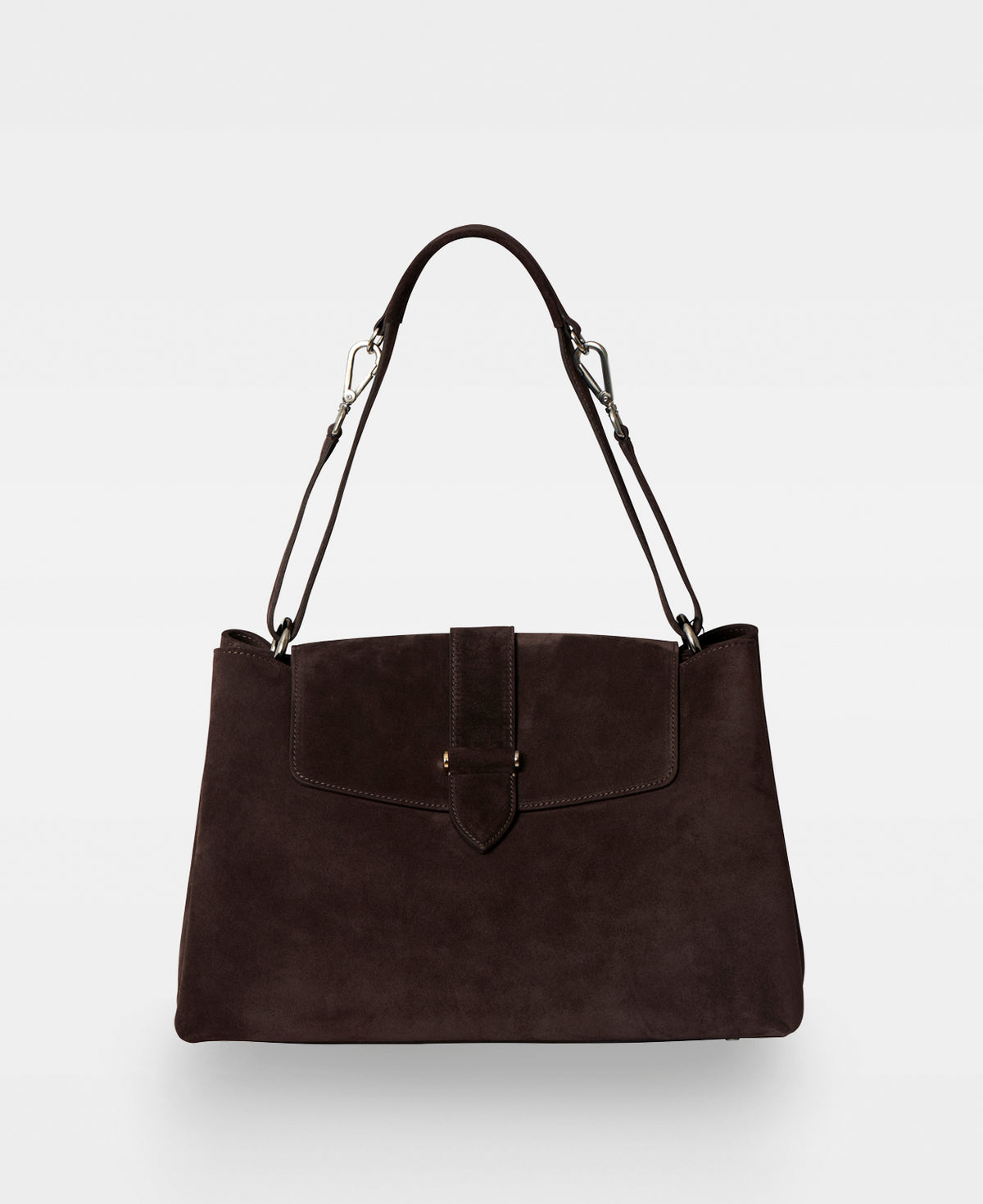 CATHRINE working shoulder bag - Suede Dark Brown