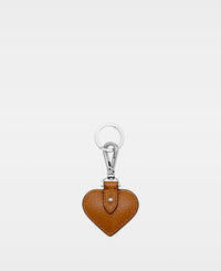 SMALL HEART key ring - Cognac