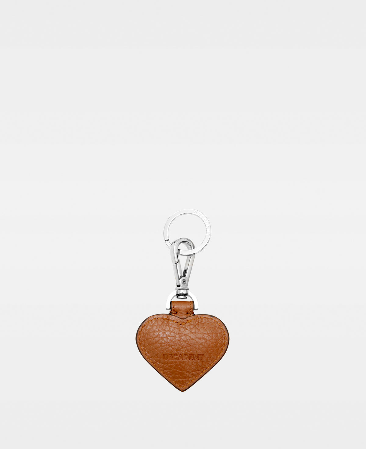 SMALL HEART key ring - Cognac