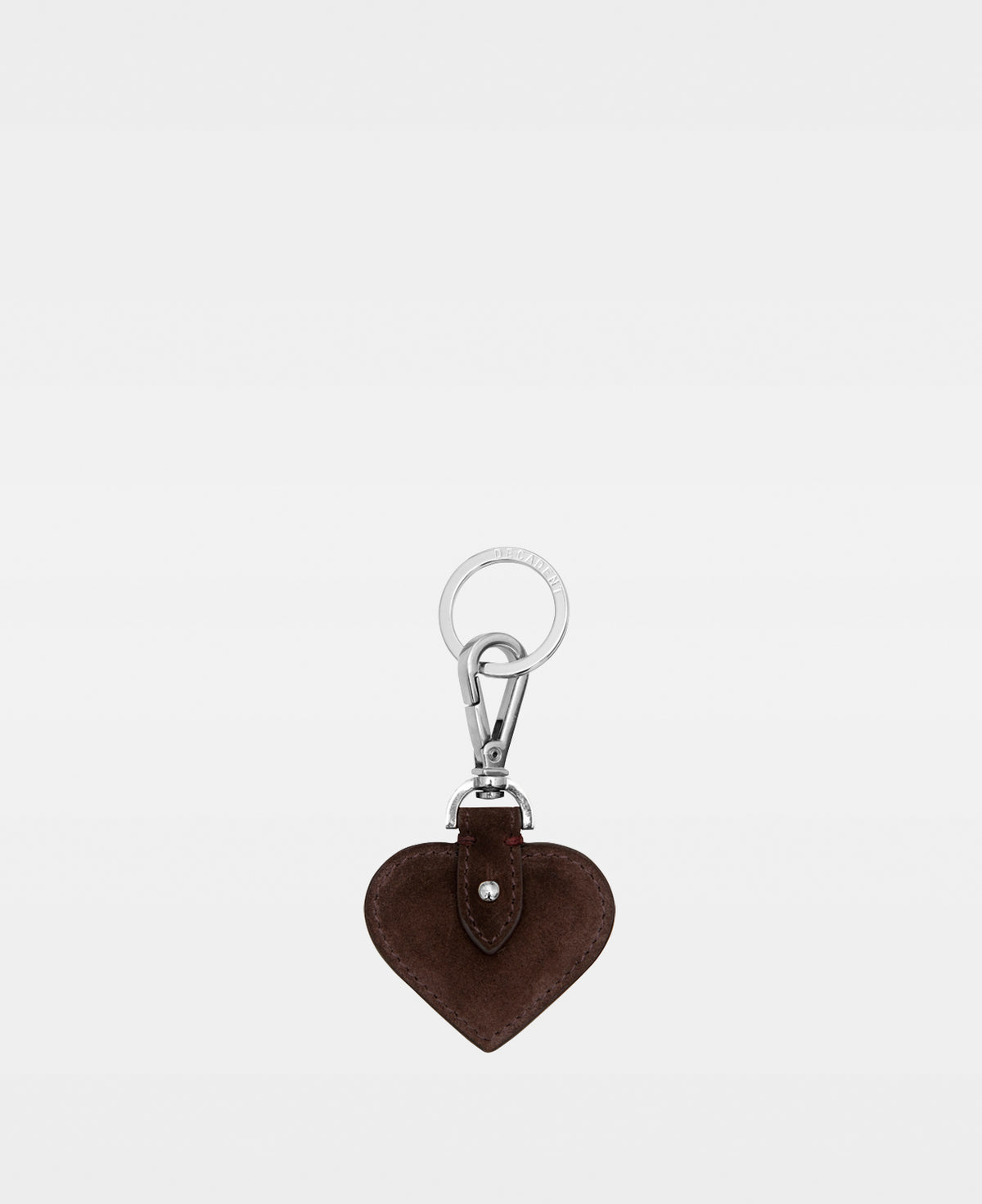 SMALL HEART key ring - Suede Dark Brown