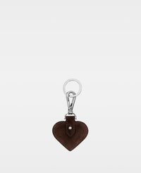 SMALL HEART key ring - Suede Dark Brown