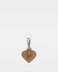 SMALL HEART key ring - Suede Tan