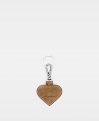 SMALL HEART key ring - Suede Tan