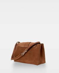 CATHY shoulder bag - Suede Cognac