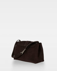CATHY shoulder bag - Suede Dark Brown