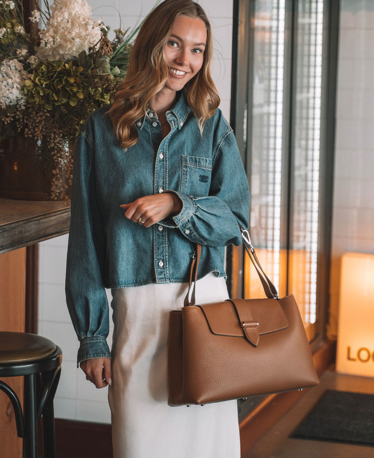 CATHRINE working shoulder bag - Cognac