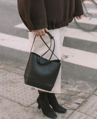EDITH small bucket bag - Vegetal Black