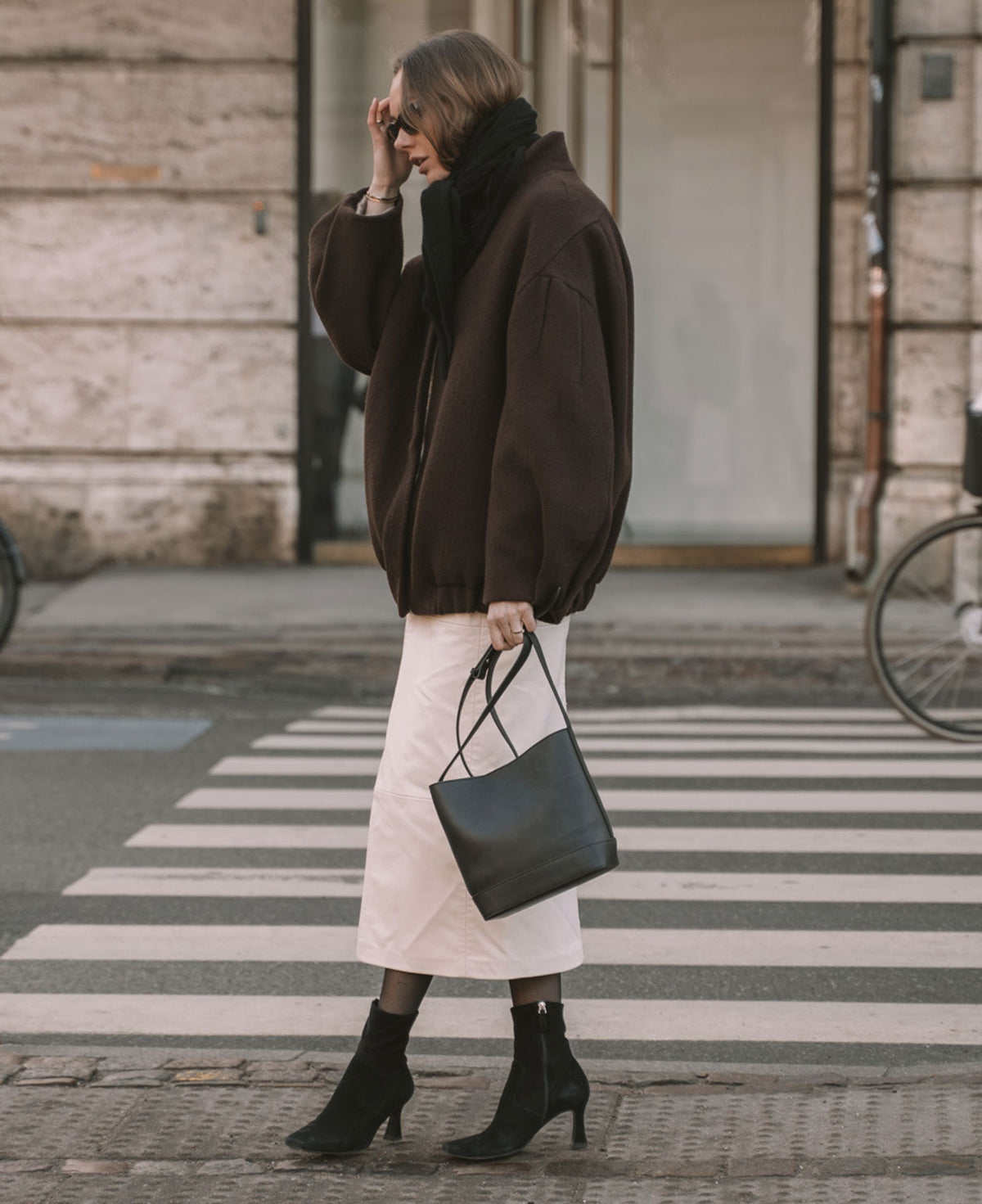 EDITH small bucket bag - Vegetal Black